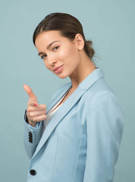 Girl standing in business clothes